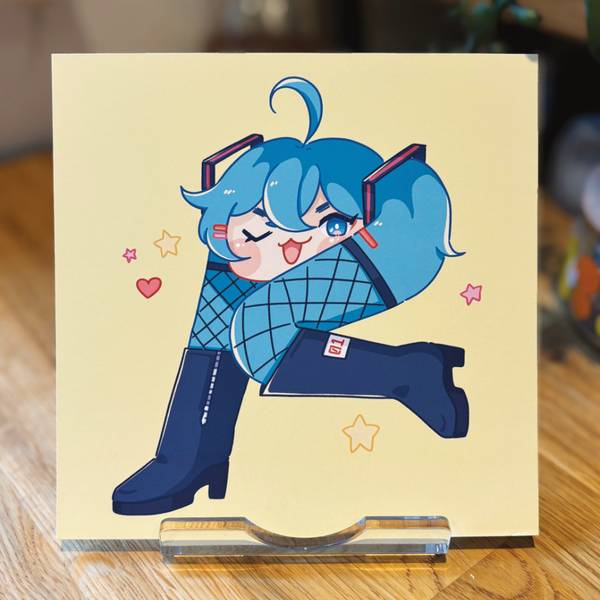 Leggy Miku | 14.5cm Square Print