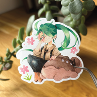 Rika and Clodsire - Pokemon | 7cm Glossy Vinyl Sticker