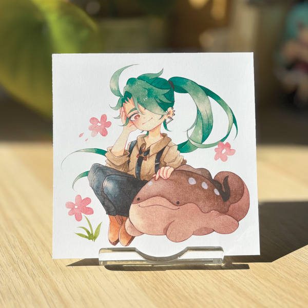 Rika and Clodsire - Pokemon | 14.5cm Square Print