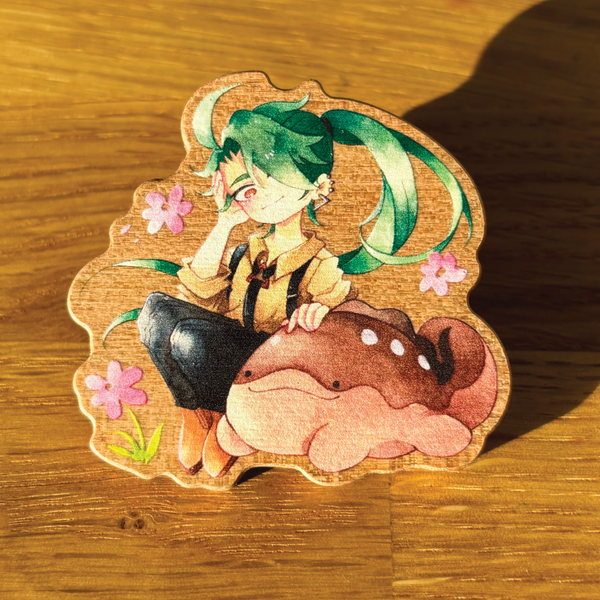 Rika and Clodsire - Trainer Pokepins | Wooden Pin